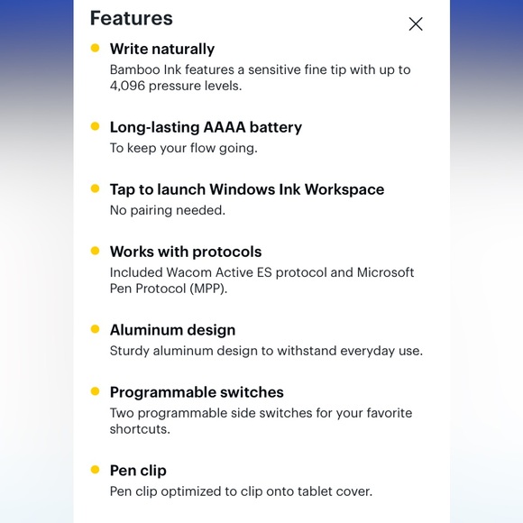 Bamboo Ink Smart Stylus by Wacom for Windows & Android NEW! NWT! NIB! - Picture 11 of 11